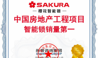 实力夺冠！樱花智能锁确定“中国房地产工程项目智能锁销量第一”市场地位