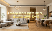 2026南京靠谱装修公司推荐，业主真实口碑排名一览
