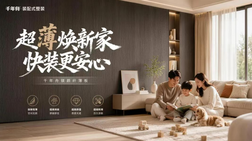 万亿旧改风口丨千年舟镁颜纤薄板重磅上市，解决老房翻新痛点